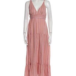 Lemlem Women's Pink Halter Dress Ruffled Cotton